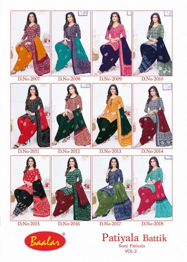 Baalar Battik Patiyala Special Vol-2  Cotton Dress Material Collection